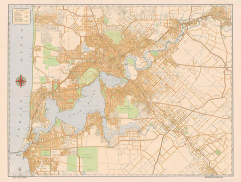 Perth Historic Wall Map published 1952
