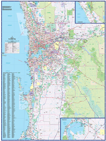 Perth Business 665 Map UBD 1480 x 1980mm Laminated Wall Map with Hang Rails