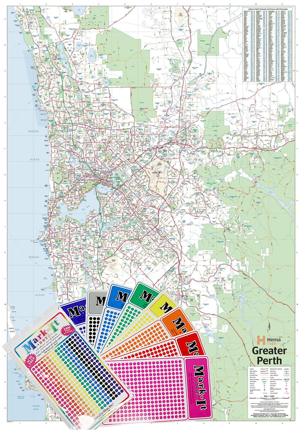 Perth & Region Supermap Laminated Wall Map – Hema | Mapworld