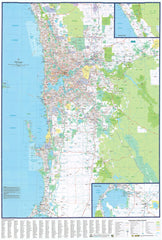 Perth UBD map 690 x 1000mm Laminated Wall Map with Hang Rails