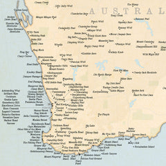 Marvellous Map of Actual Australian Place Names 660 x 660mm Laminated