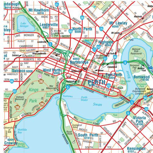 Perth & Region Megamap Laminated Wall – Hema | Mapworld
