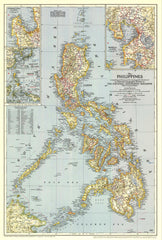 Philippines Wall Map - Published 1945 by National Geographic