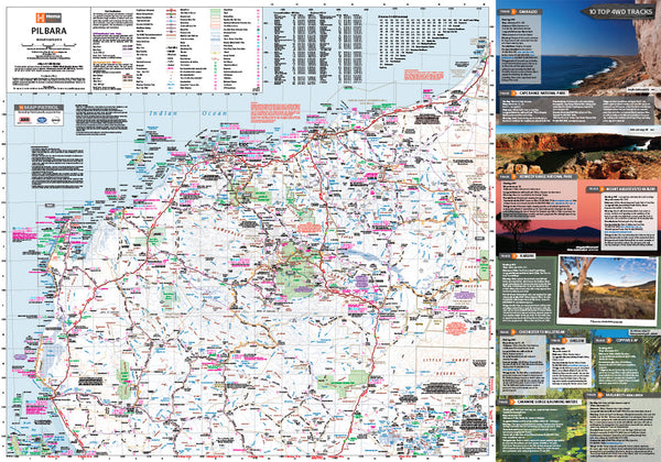 Pilbara & Coral Coast Hema 700 x 1000mm Map Laminated Wall Map