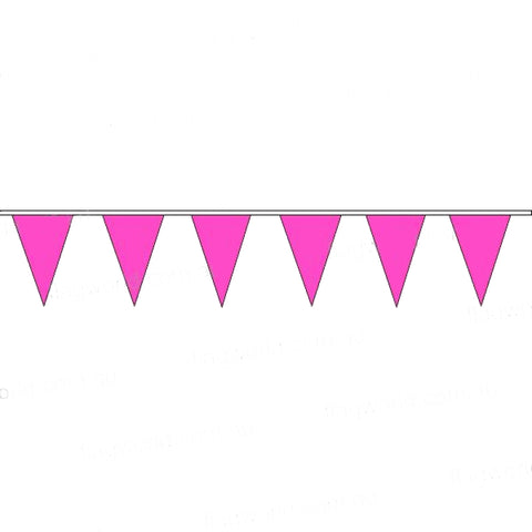 Pennant Bunting Fluoro Pink No 10- Vinyl - 25m