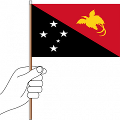 Papua New Guinea Flag Handwaver - Knitted Polyester