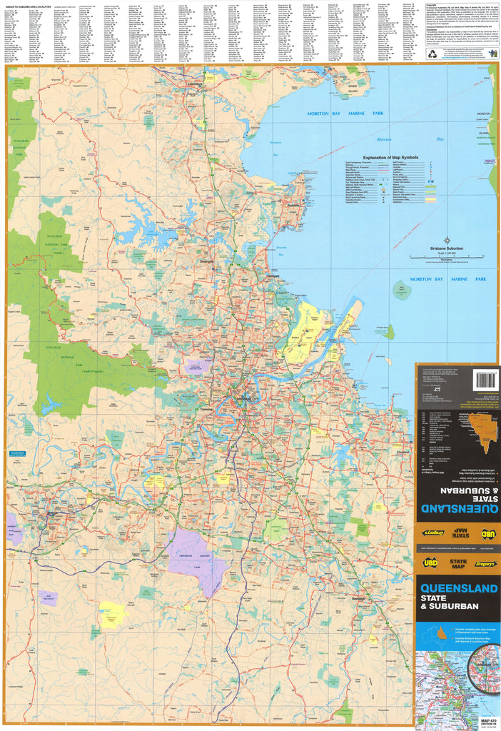 Queensland 470 Map Laminated Wall Map with (690mm) – UBD | Mapworld