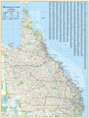 Queensland UBD 470 Map 690 x 1000mm Laminated Wall Map with Hang Rails
