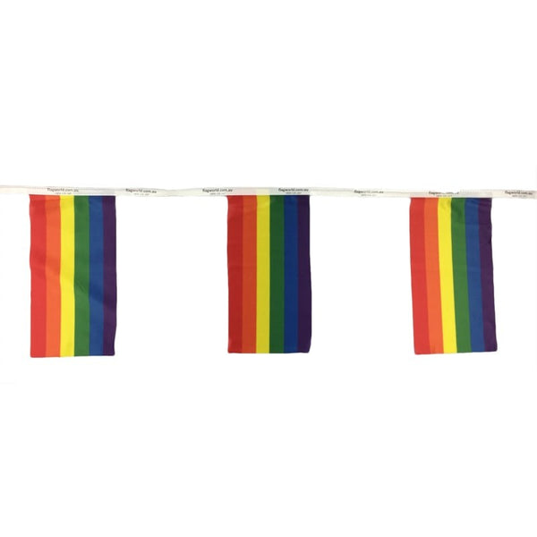 Rainbow Flag Bunting 10 meter - Knitted Polyester