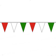 Pennant Bunting Red, White & Green - Vinyl - 25m