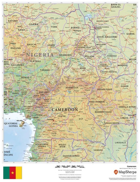 Cameroon Wall Map 432 x 559mm