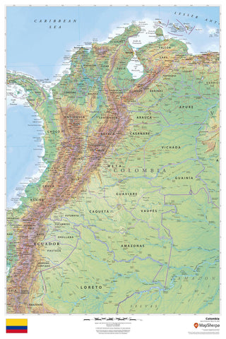 Colombia Wall Map 610 x 914mm