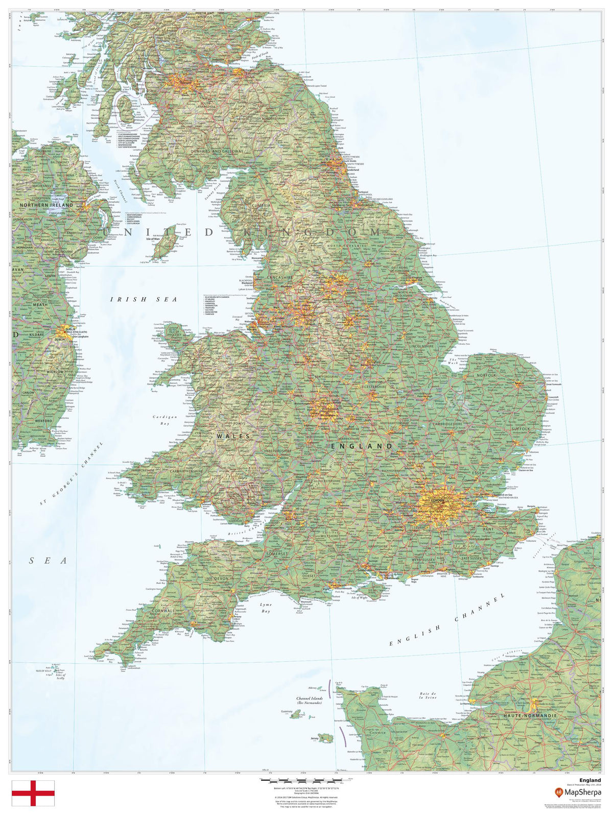 England Wall Map | Mapworld