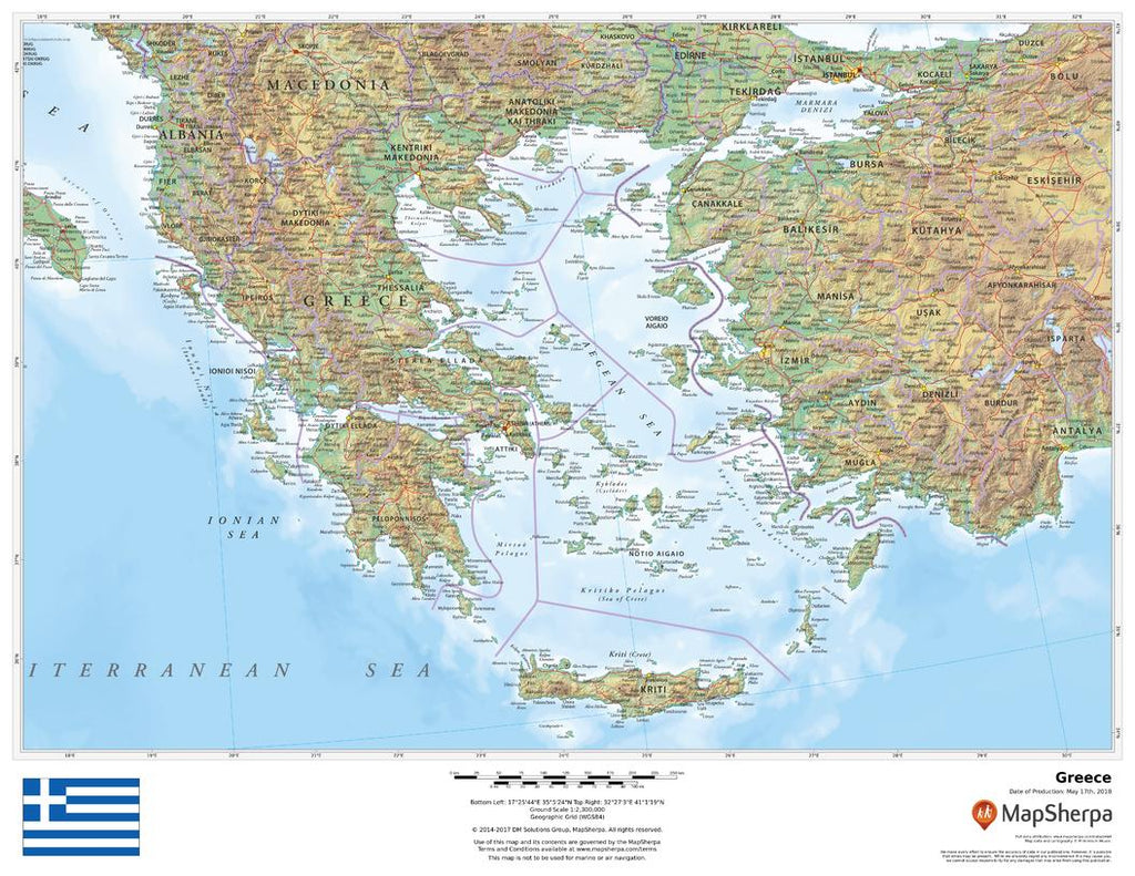 Greece Wall Map By National Geographic – CBPP