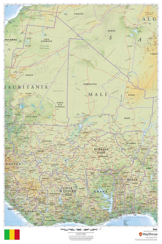 Mali Wall Map 610 x 914mm