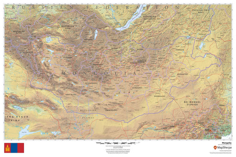 Mongolia Wall Map 914 x 610mm
