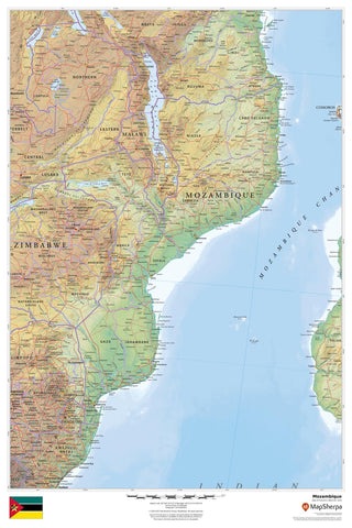 Mozambique Wall Map 610 x 914mm