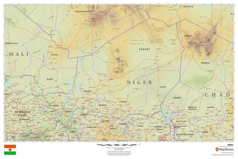 Niger Wall Map 914 x 610mm