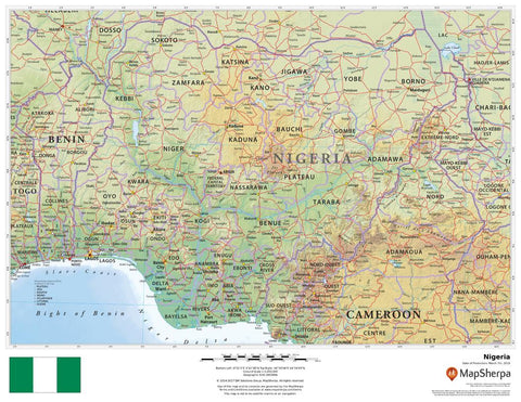 Nigeria Wall Map 559 x 432mm