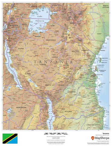 Tanzania Wall Map 432 x 559mm