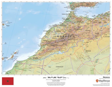 Morocco Wall Map 559 x 432mm