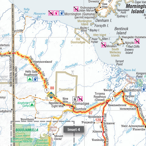 Savannah Way Cairns to Broome Hema wall map - Mapworld