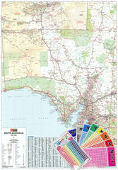 South Australia Hema 1000 x 1430mm Supermap Laminated Wall Map with Free Map Dots