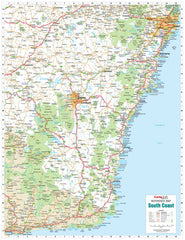 South Coast NSW 900 x 1165mm Laminated Wall Map
