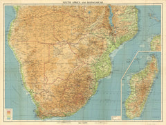 South Africa Wall Map by Batholomew & Son LTD 1952