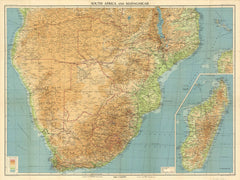 South Africa Wall Map by Batholomew & Son LTD 1952