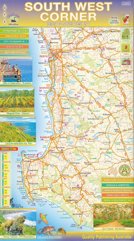 South West Corner Western Australia Regional Map by QPA