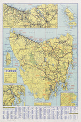 Tasmania Road Map by Robinson published 1952