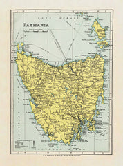 Tasmania Wall Map by Robinson published 1908