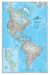 The Americas NGS 604 x 926mm Wall Map