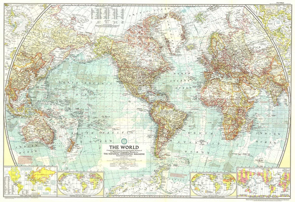 World Map 1957 by National Geographic