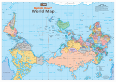 Upside Down Folded World Map