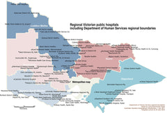 Victoria Rural Hospitals 1000 x 680mm Wall Map
