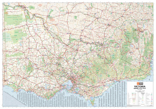 Victoria Hema 1000 x 1430mm Supermap Laminated Wall Map with Hang Rails