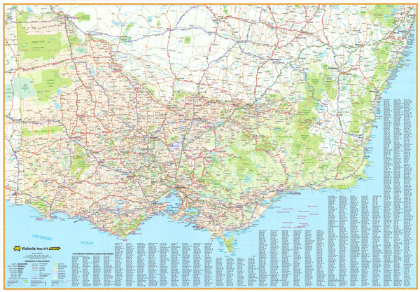 Victoria UBD Map 1480 x 1020mm Laminated Wall Map with Hang Rails