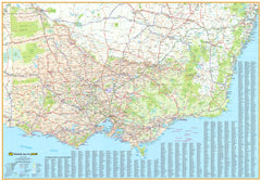 Victoria UBD 370 map 1000 x 690mm Laminated Wall Map with Hang Rails