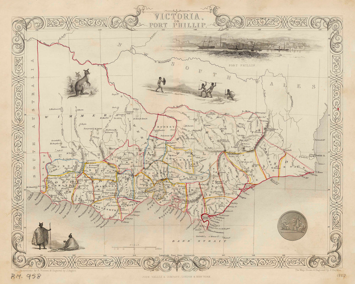Victoria Wall Map by John Tallis | Mapworld