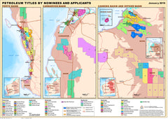 WA Petroleum Titles by Nominees & Applicants 1200 x 900mm Wall Map