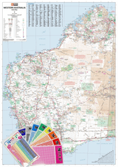 Western Australia Hema 1000 x 1430mm Supermap Laminated Wall Map with Free Map Dots