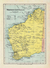 Western Australia Wall Map by Robinson published 1908