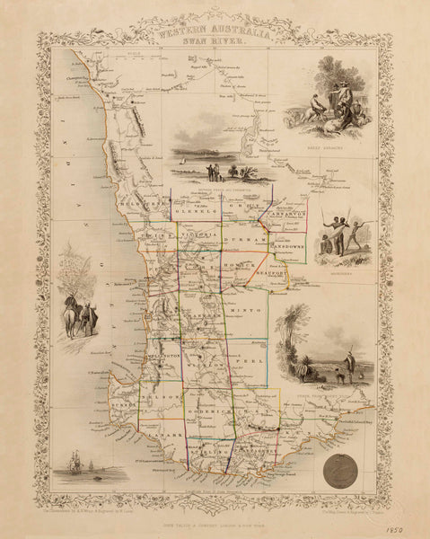 Western Australia Wall Map by John Tallis
