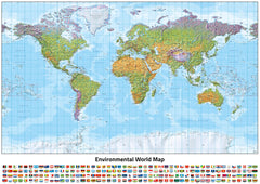 World Environmental (Miller projection) 841 x 594mm Wall Map