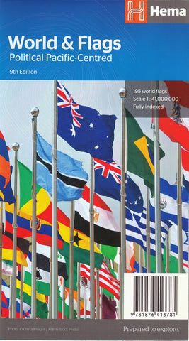 World & Flags Pacific Centred Hema Folded Map