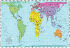 Gall-Peters Equal Area World 930 x 610mm Laminated Wall Map