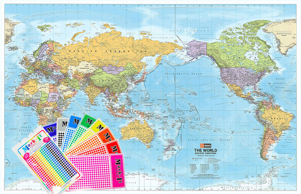World Hema Mega (Pacific) Laminated Wall Map