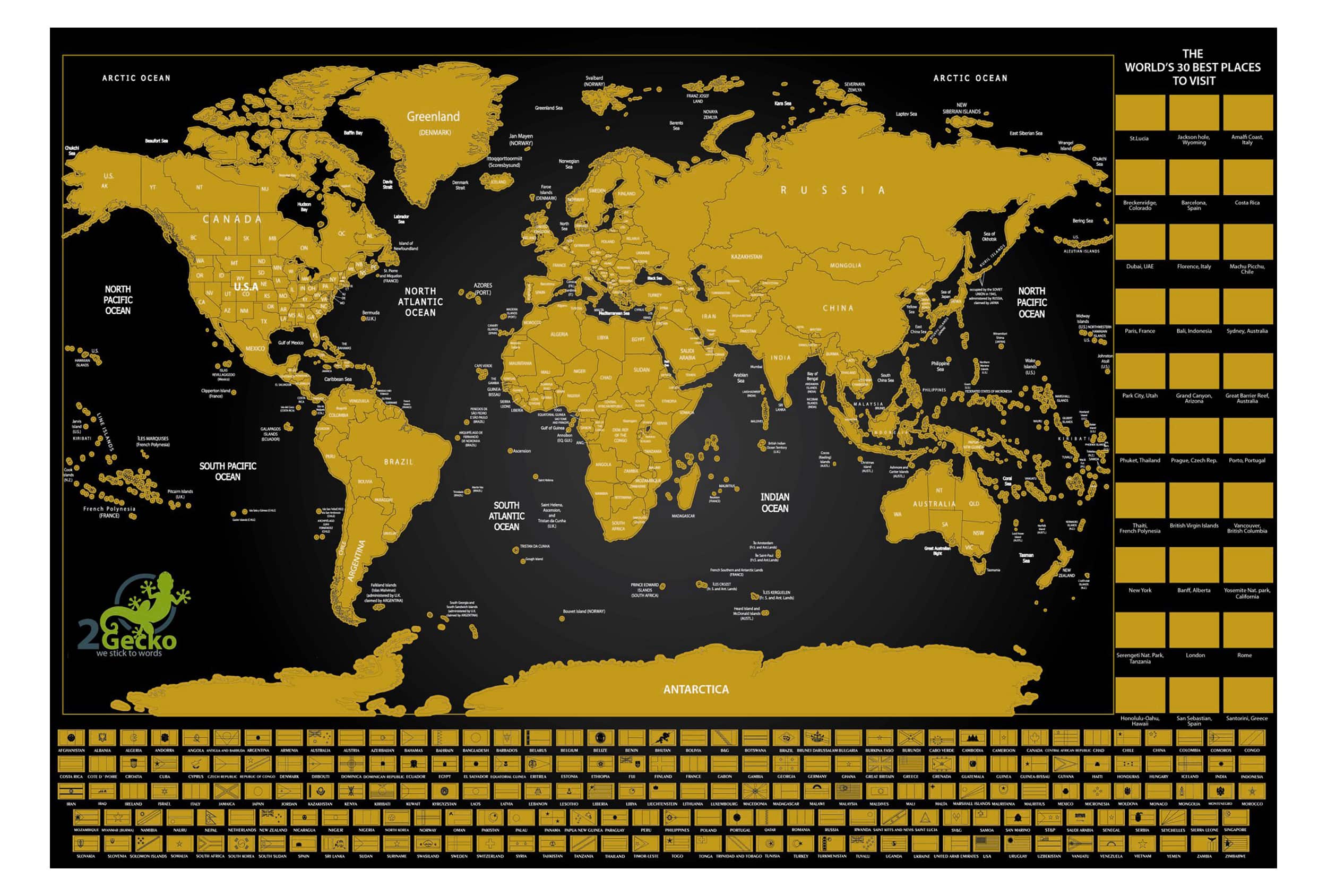 World & Flags Deluxe Scratch Map | Mapworld